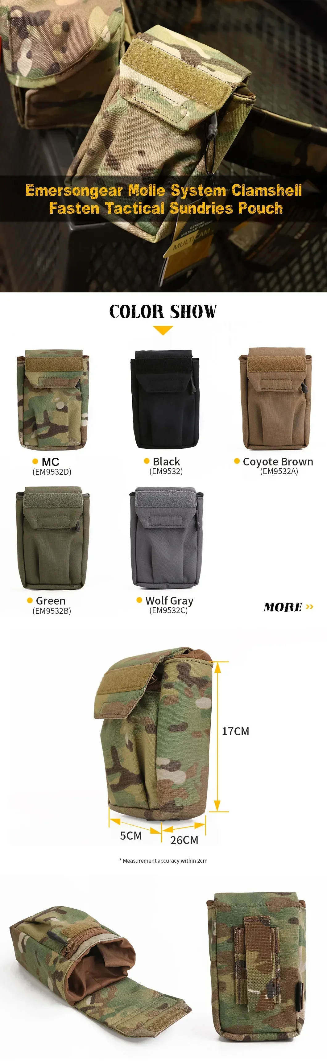 Bolsa táctica Emersongear EM9532 vista frontal