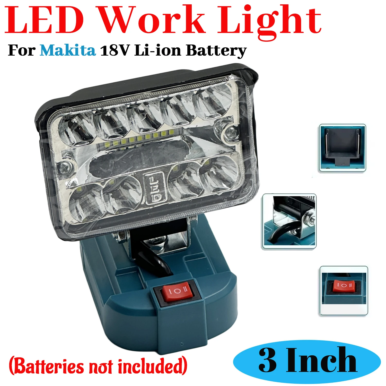 Lámpara de trabajo LED plegable Makita 18V con protección bajo voltaje - imagen 5