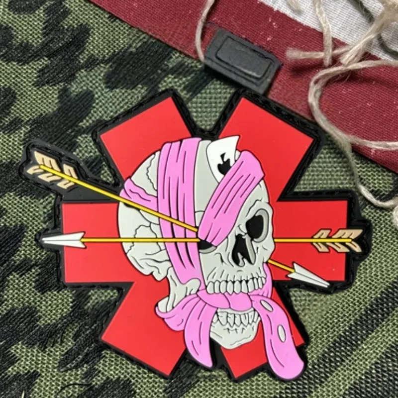 Parche morale esqueleto 3D – Velcro MOLLE para chaleco y brazalete - imagen 3