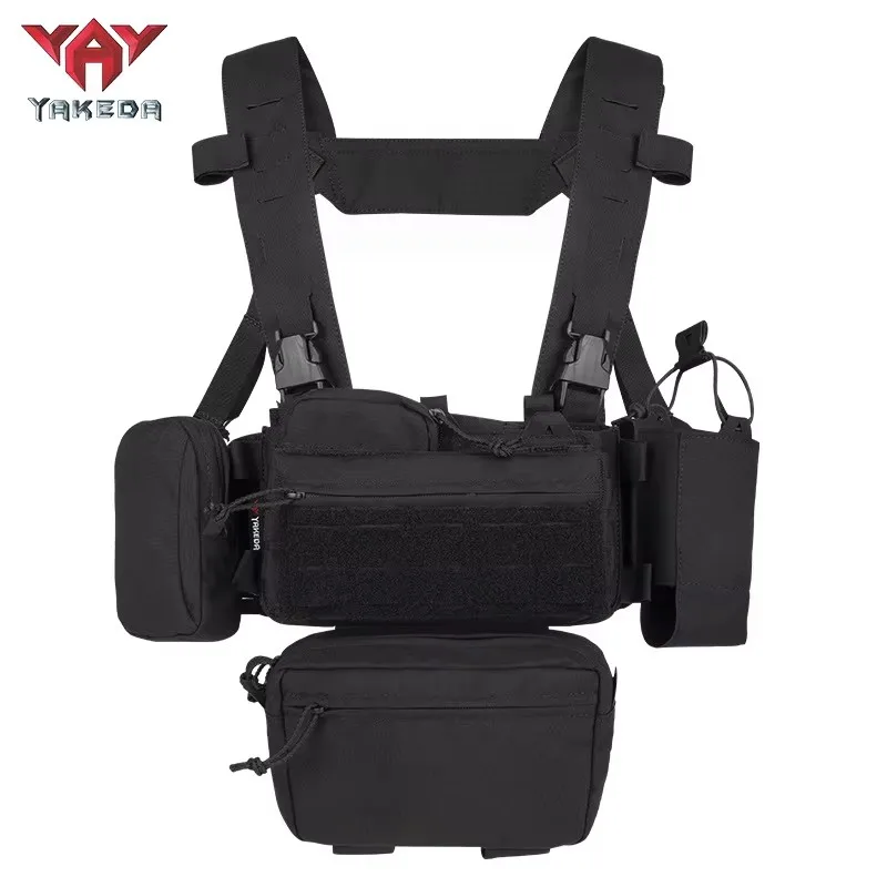 YAKEDA Chaleco táctico Molle con porta cargadores para Airsoft y caza - imagen 2