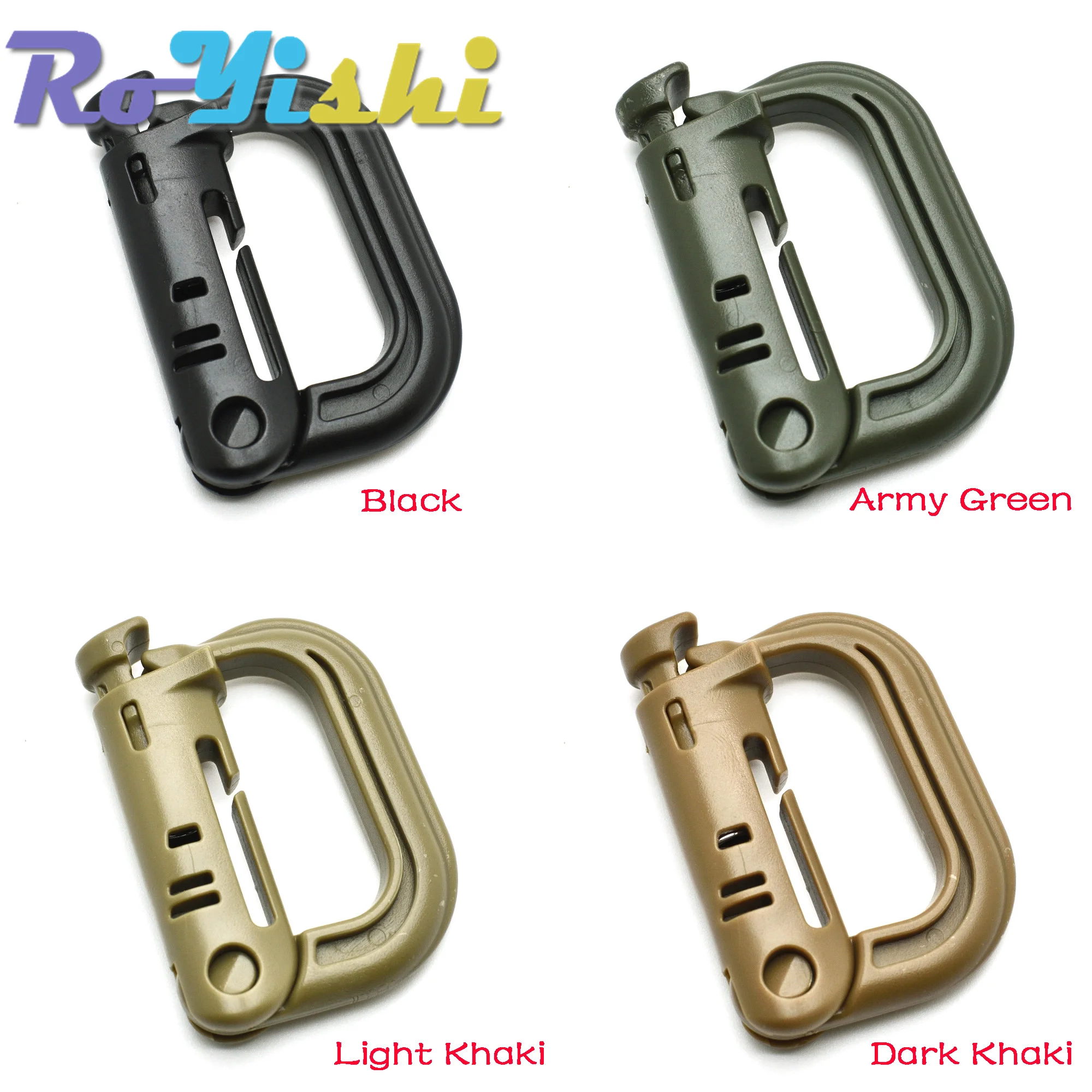 Mosquetón D‑Ring de acero inoxidable para sistema MOLLE