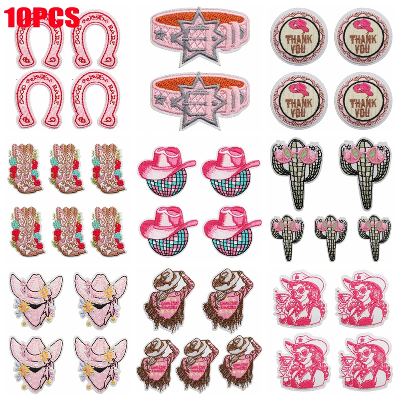 Parche bordado estilo vaquero rosa – DIY para chaquetas y sombreros - imagen 5