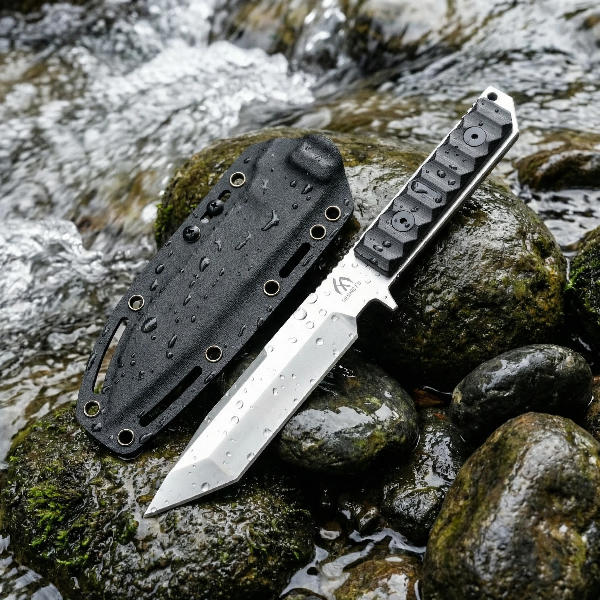 Cuchillo fijo acero exterior para supervivencia y camping - imagen 5