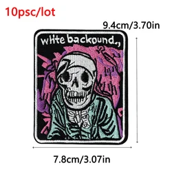 Parche bordado termoadhesivo calavera terror – Estilo punk para ropa