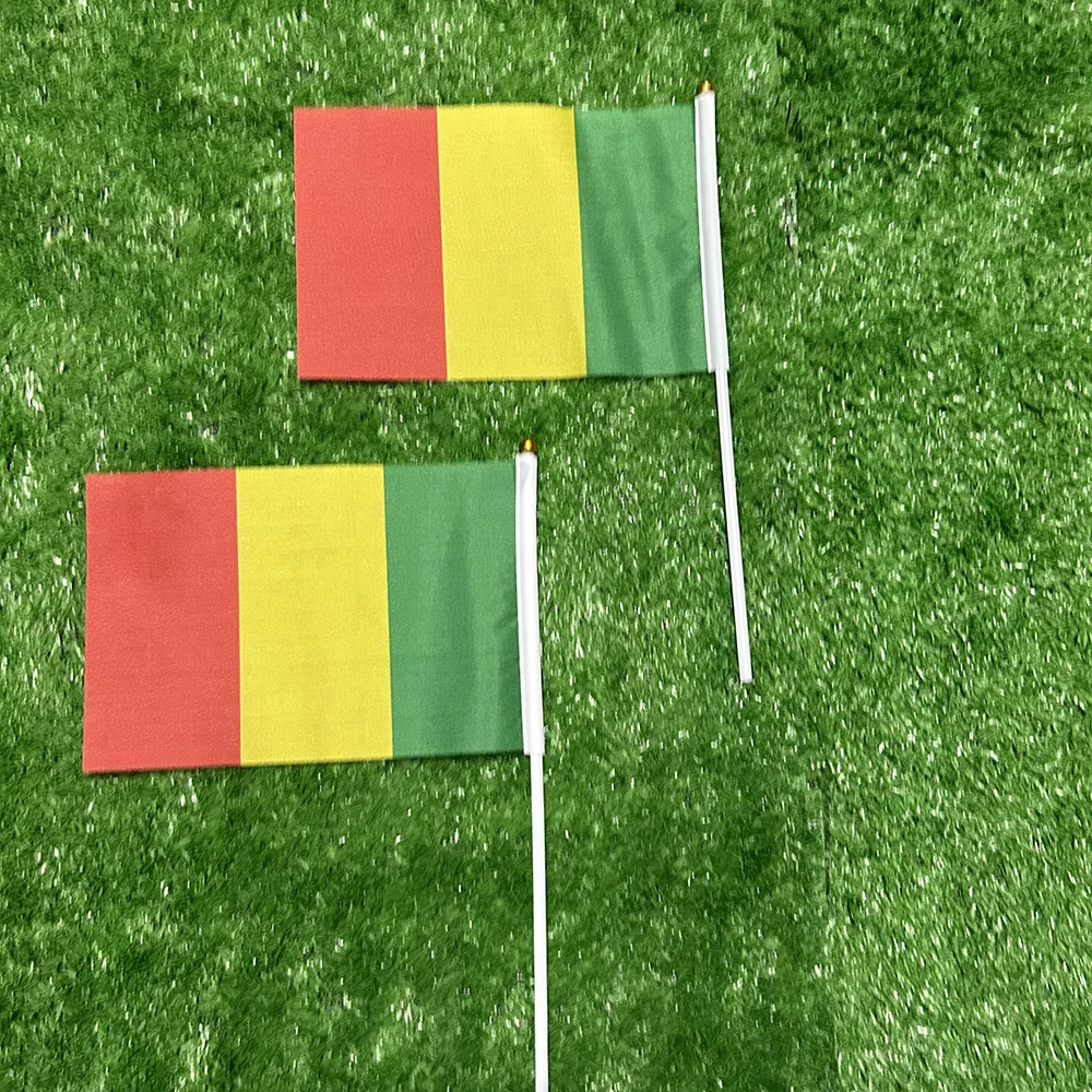 Bandera nacional Mali de mano con asta flexible de plástico - imagen 3