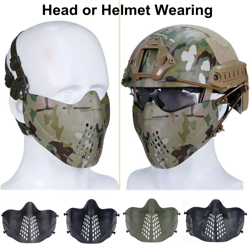 Máscara táctica media cara suave y transpirable Airsoft multicolor
