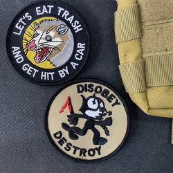 Parche morale Tomcat Disobey Destroy bordado táctico
