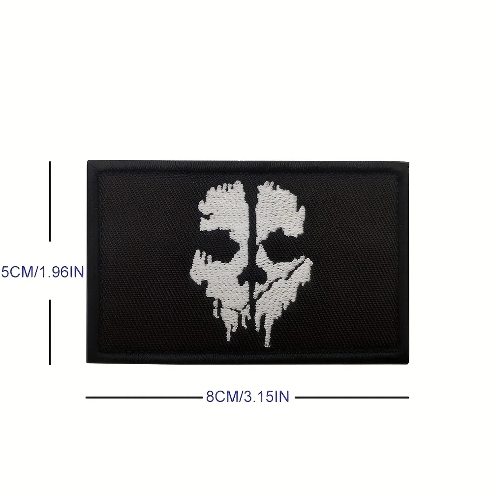 Parche bordado CALL Duty Ghost en fondo oscuro