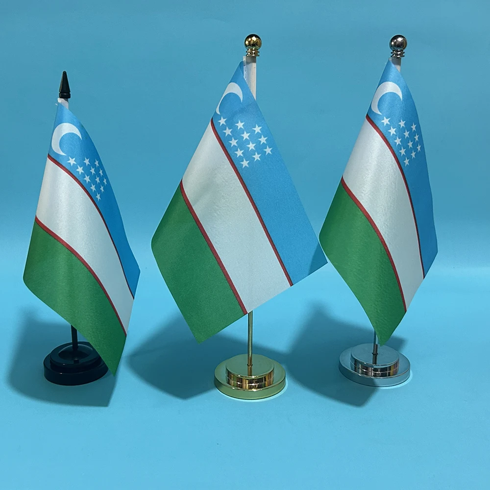 Bandera nacional de Uzbekistán para escritorio, poliéster