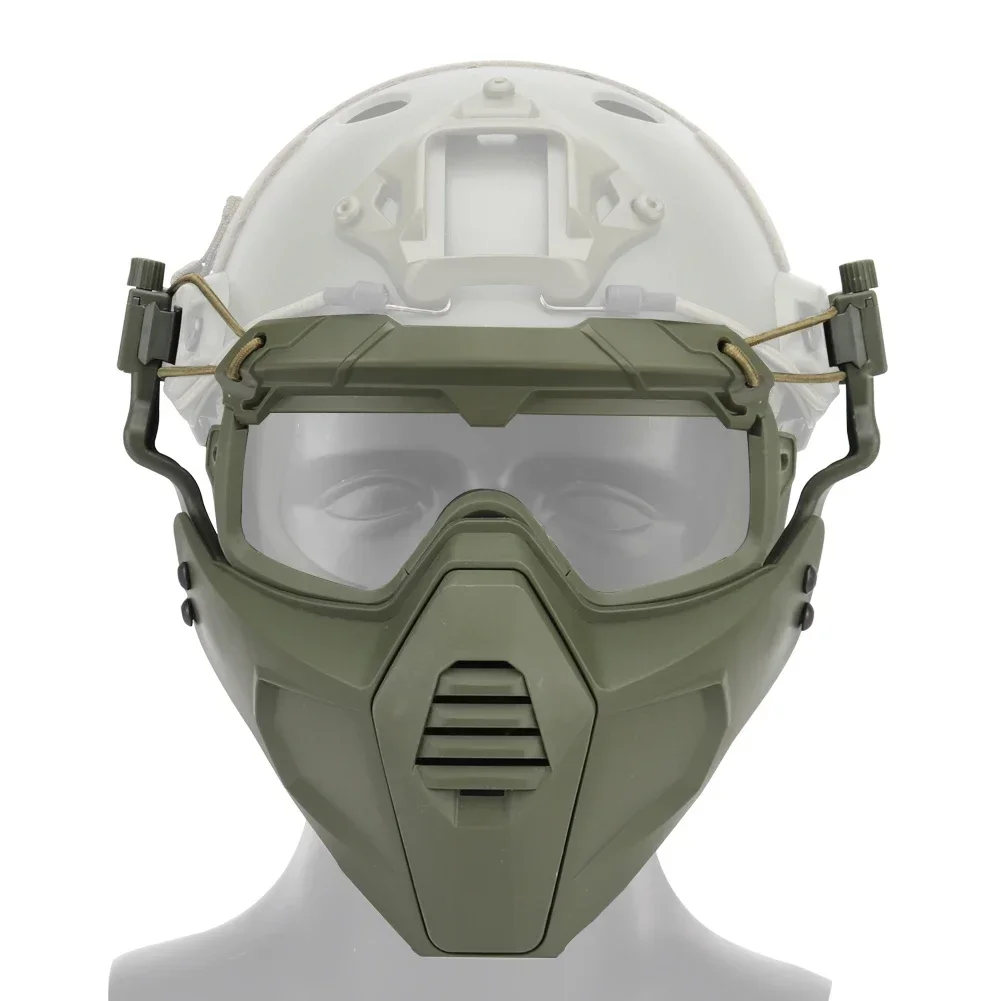 Máscara táctica de combate con gafas balísticas para casco utilitario