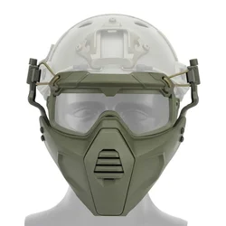 Máscara táctica de combate con gafas balísticas para casco utilitario