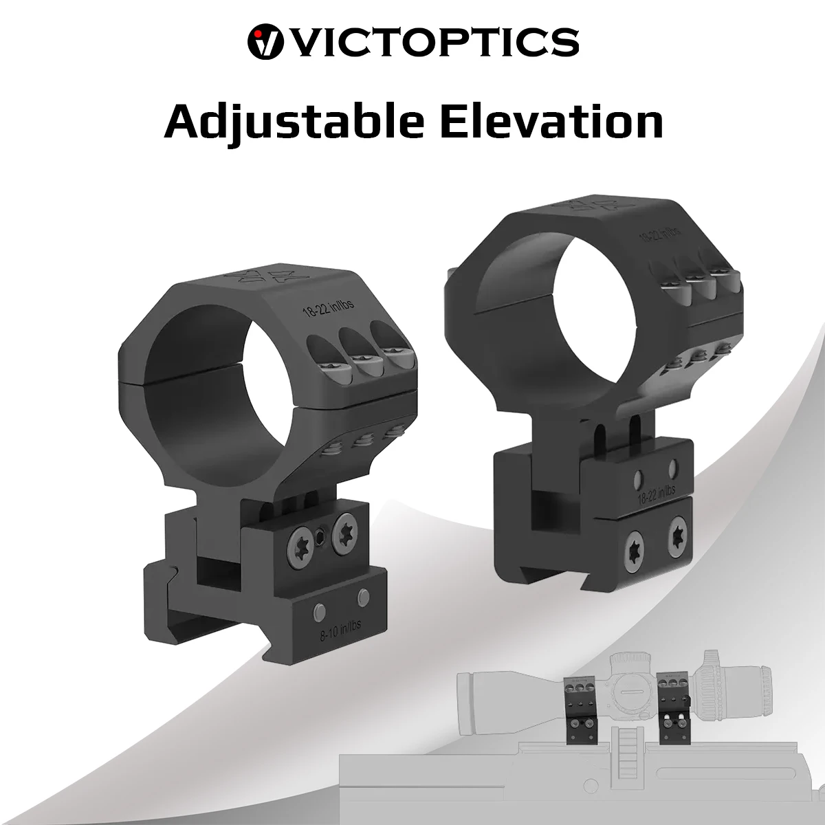 Vector Anillas Picatinny para mira telescópica con elevación ajustable