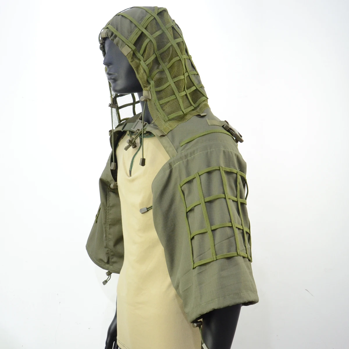 Traje Ghillie de francotirador con capucha y chaqueta camuflaje - imagen 3
