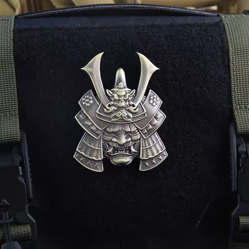 Parche táctico metálico Oni Samurai esqueleto, para chaquetas - imagen 4