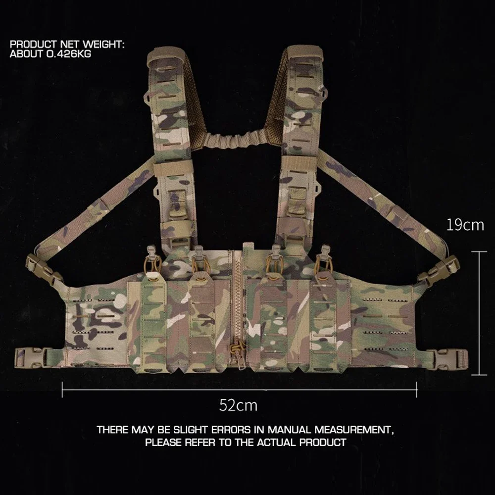 Chaleco táctico con cremallera, sistema MOLLE y porta cargadores M4 - imagen 4