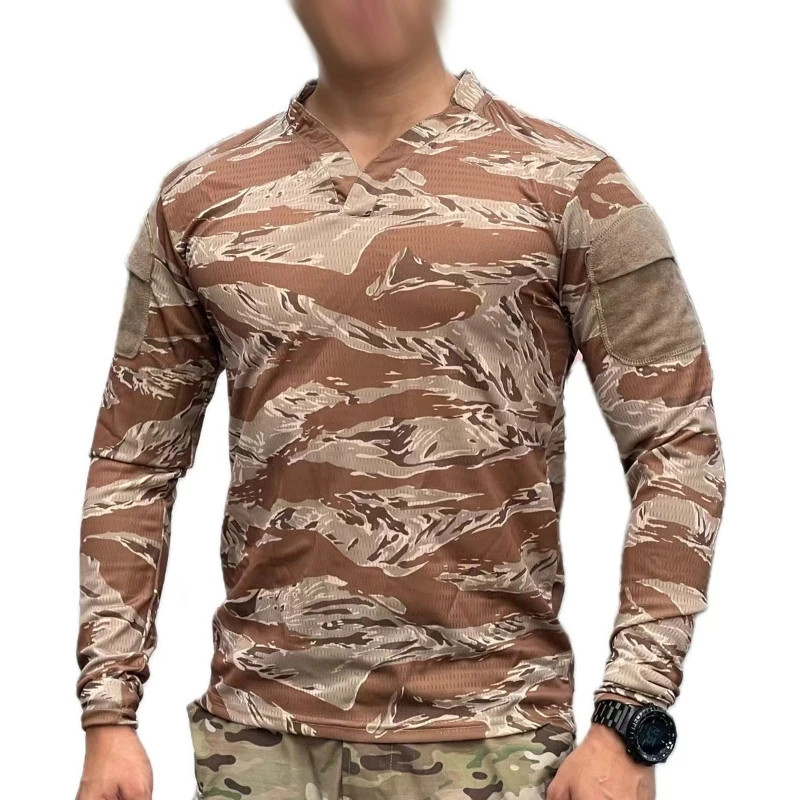 Camiseta táctica de manga larga secado rápido camuflaje tigre selva - imagen 3