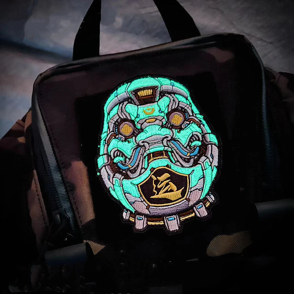 Parche bordado luminoso Dharma táctico – Para ropa y equipo MOLLE