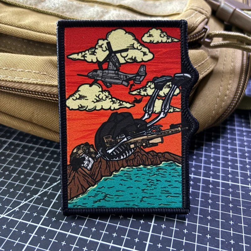 Parche táctico velcro calavera fusilero – Moral aerotransportada - imagen 2