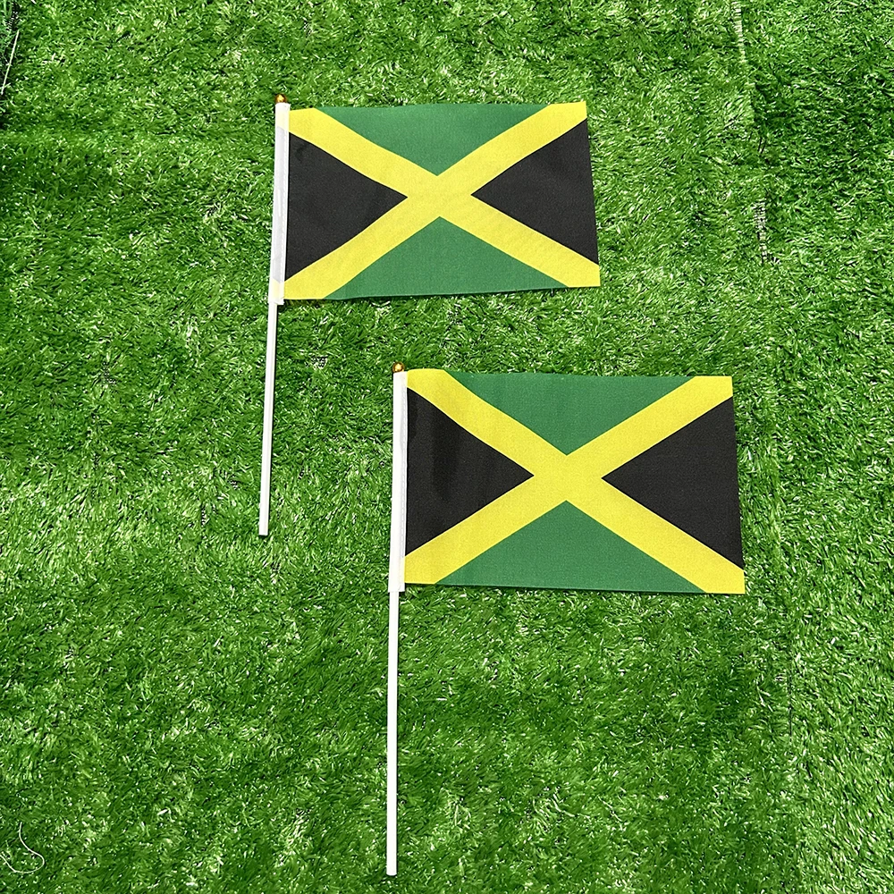 Bandera de mano Jamaica doble cara para deportes y decoración hogar - imagen 5