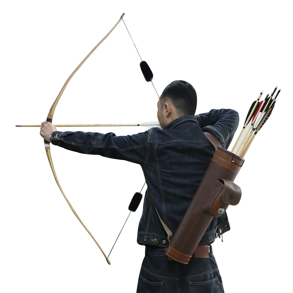 Quiver trasero de cuero vacuno – 24 flechas para tiro con arco
