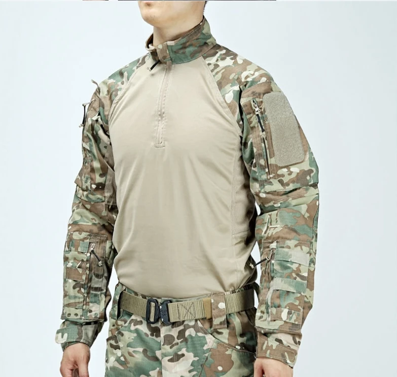 Camisa táctica manga larga multicam negro con cremallera frontal - imagen 4