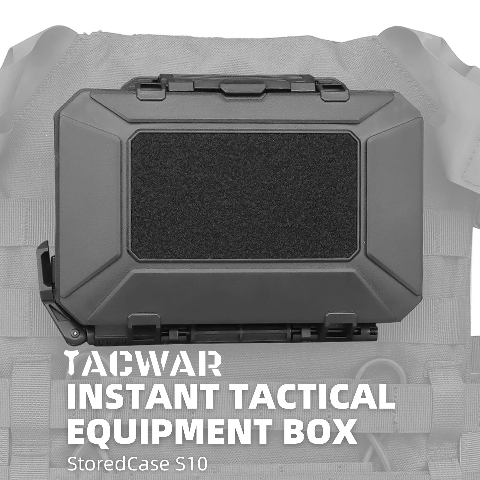 Caja táctica desplegada como banco de trabajo