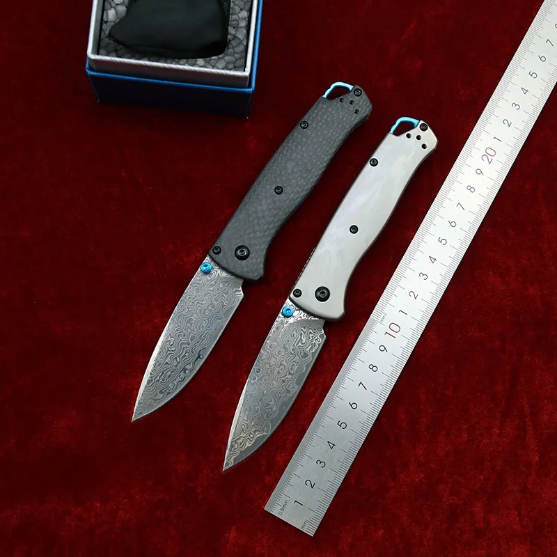 LEMIFSH 535TI Cuchillo plegable EDC de titanio Vg10 Damasco