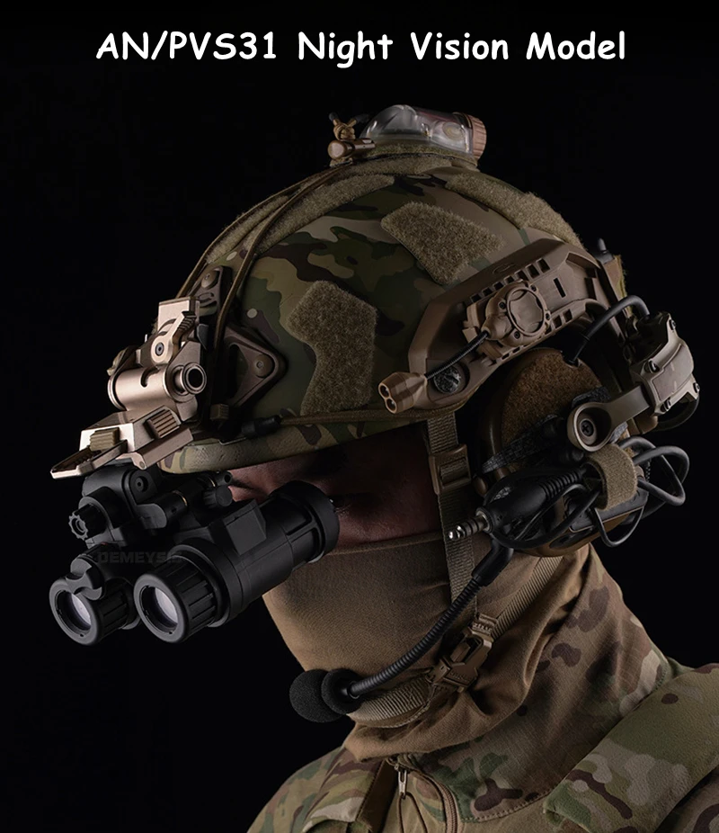Modelo NVG AN-PVS31 en casco táctico