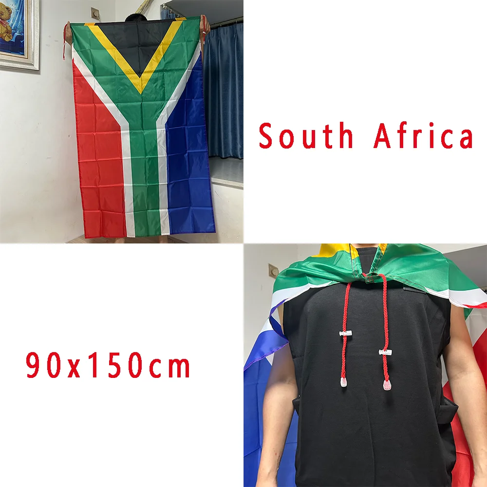 Bandera de Sudáfrica tipo chal poliéster resistente para exteriores - imagen 5