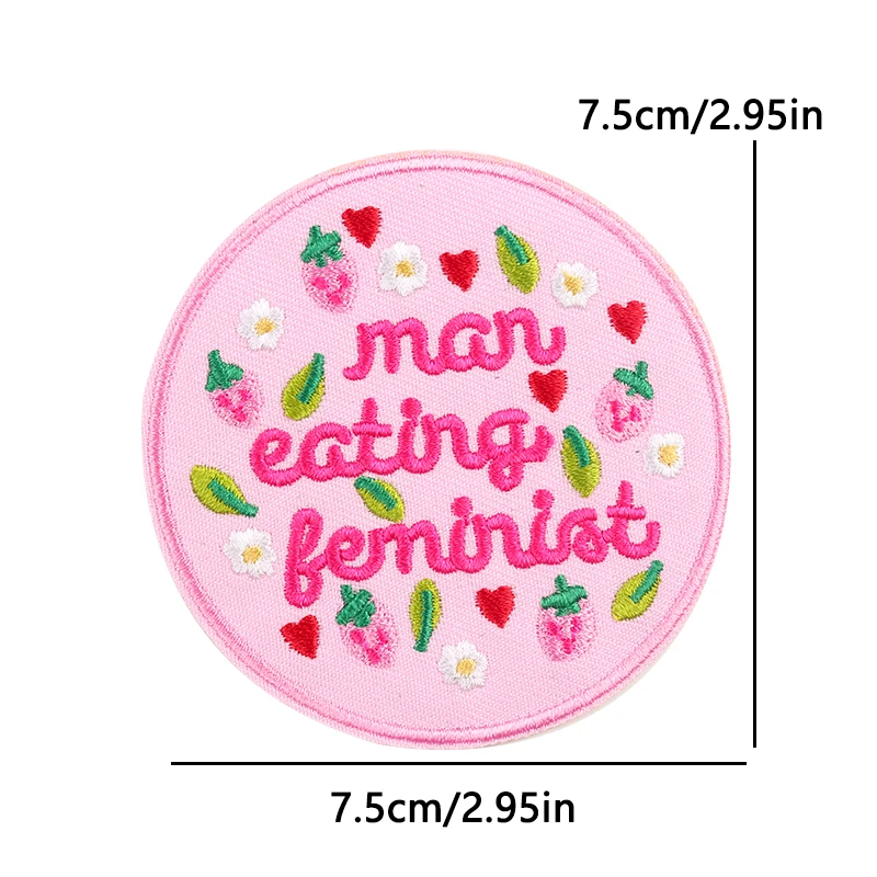 Parche bordado rosa retro de dibujos animados para chaqueta y bolso