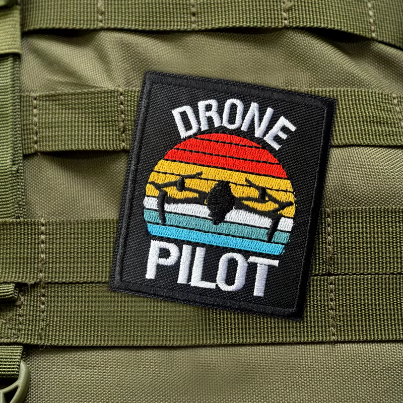 Parche táctico Piloto de dron bordado con velcro para mochila - imagen 5