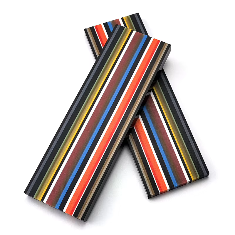 Mango G10 para cuchillo EDC - colores caramelo y bandera, agarre - imagen 3
