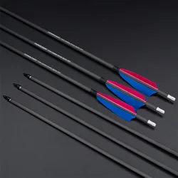 Flechas de carbono 350 con plumas reales 4 pulgadas y punta 100 granos