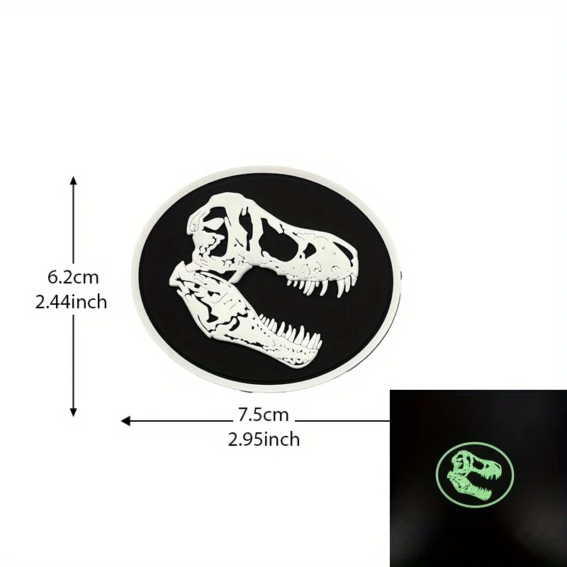 Parche táctico dinosaurio fósil PVC gancho y bucle