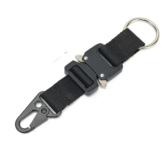 Llavero EDC táctico MOLLE con anillos acero inoxidable y clips HK - imagen 3