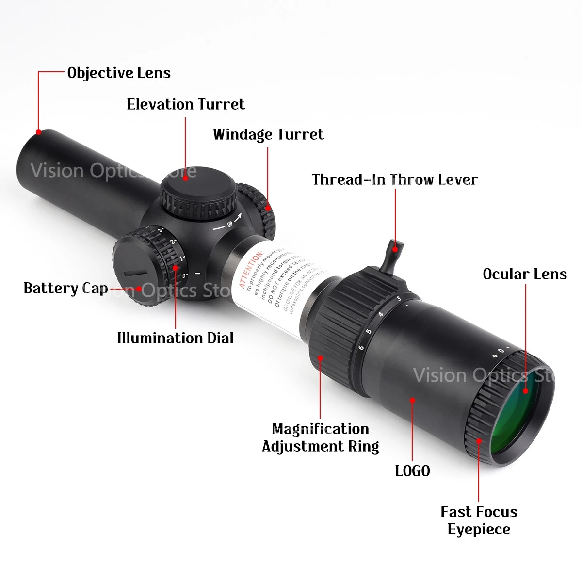 Mira telescópica táctica SFP para rifle de caza y precisión - imagen 4