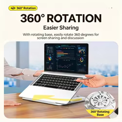 Soporte portátil giratorio 360° – Base escritorio abierta para oficina