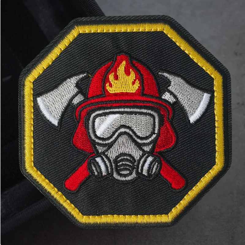 Parche táctico bordado bombero insignia con gancho y bucle - imagen 4