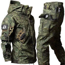 Traje de camuflaje táctico EMR impermeable con capucha y bolsillos