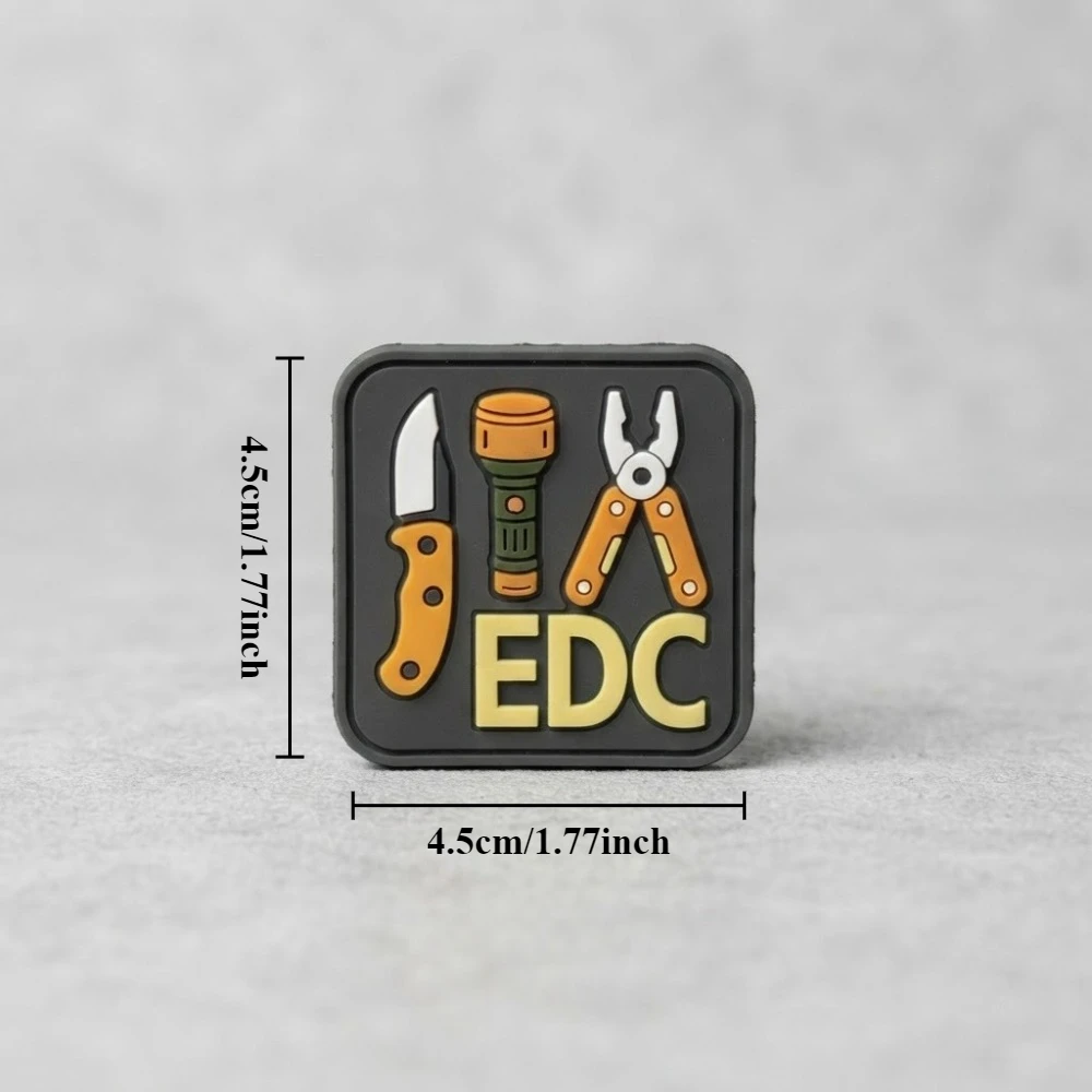 Parche táctico PVC EDC Tools con gancho y bucle para mochila