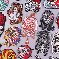 Parche bordado bruja indio calavera terror para planchar ropa vaqueros