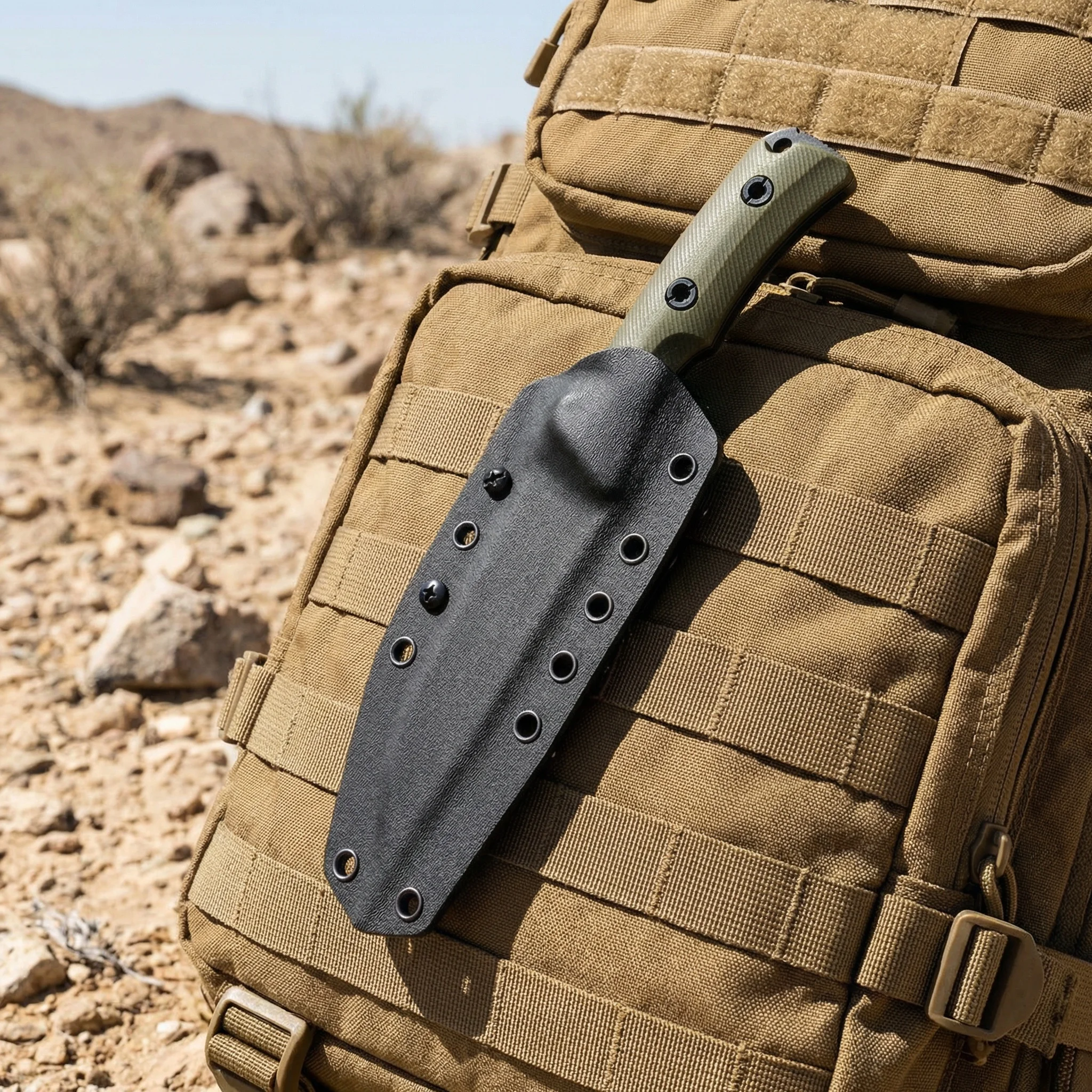 Cuchillo fijo táctico de acero para exteriores y supervivencia - imagen 2