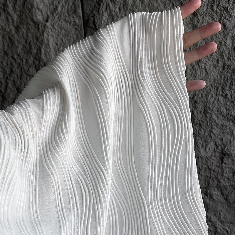 Falda elástica rayas onduladas blanco y negro Hanfu - imagen 3