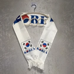 Bufanda de fútbol Corea del Sur satén doble cara con borlas