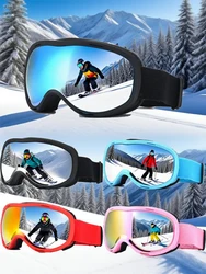 JSJM gafas de esquí antiniebla profesionales doble capa para snowboard