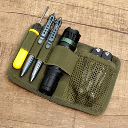 Bolsa organizadora táctica de malla con panel Velcro y ganchos