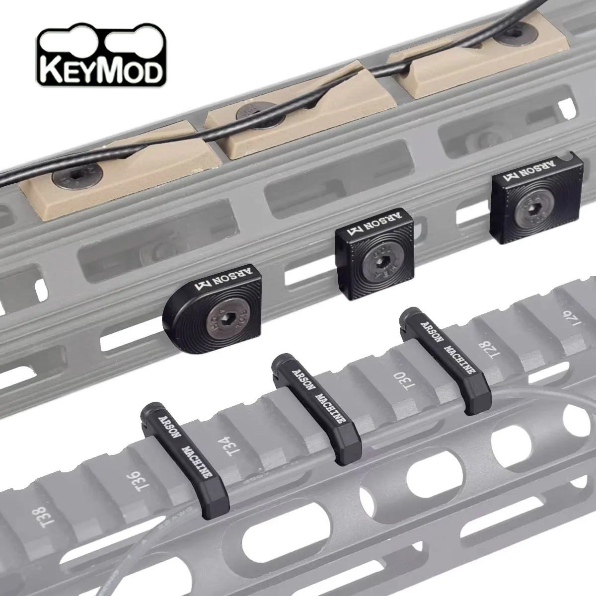 Gestor de cables M-LOK aluminio para riel Picatinny 20mm - imagen 2