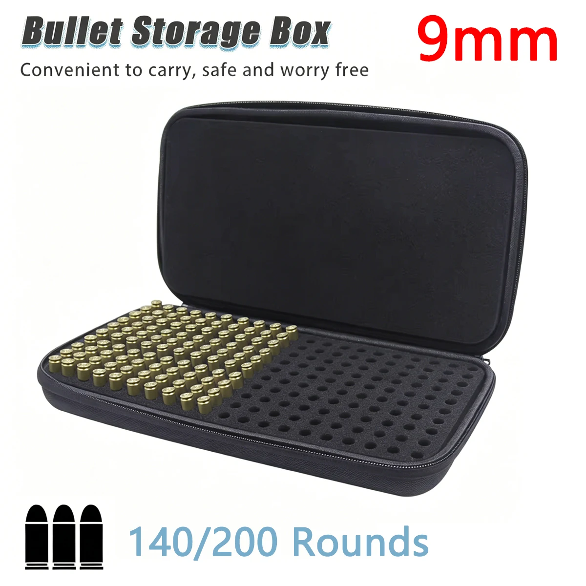 Estuche táctico para munición 9 mm con cerradura segura de viaje - imagen 2