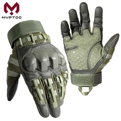 Guantes tácticos táctiles de dedo completo – Cuero PU para combate Airsoft