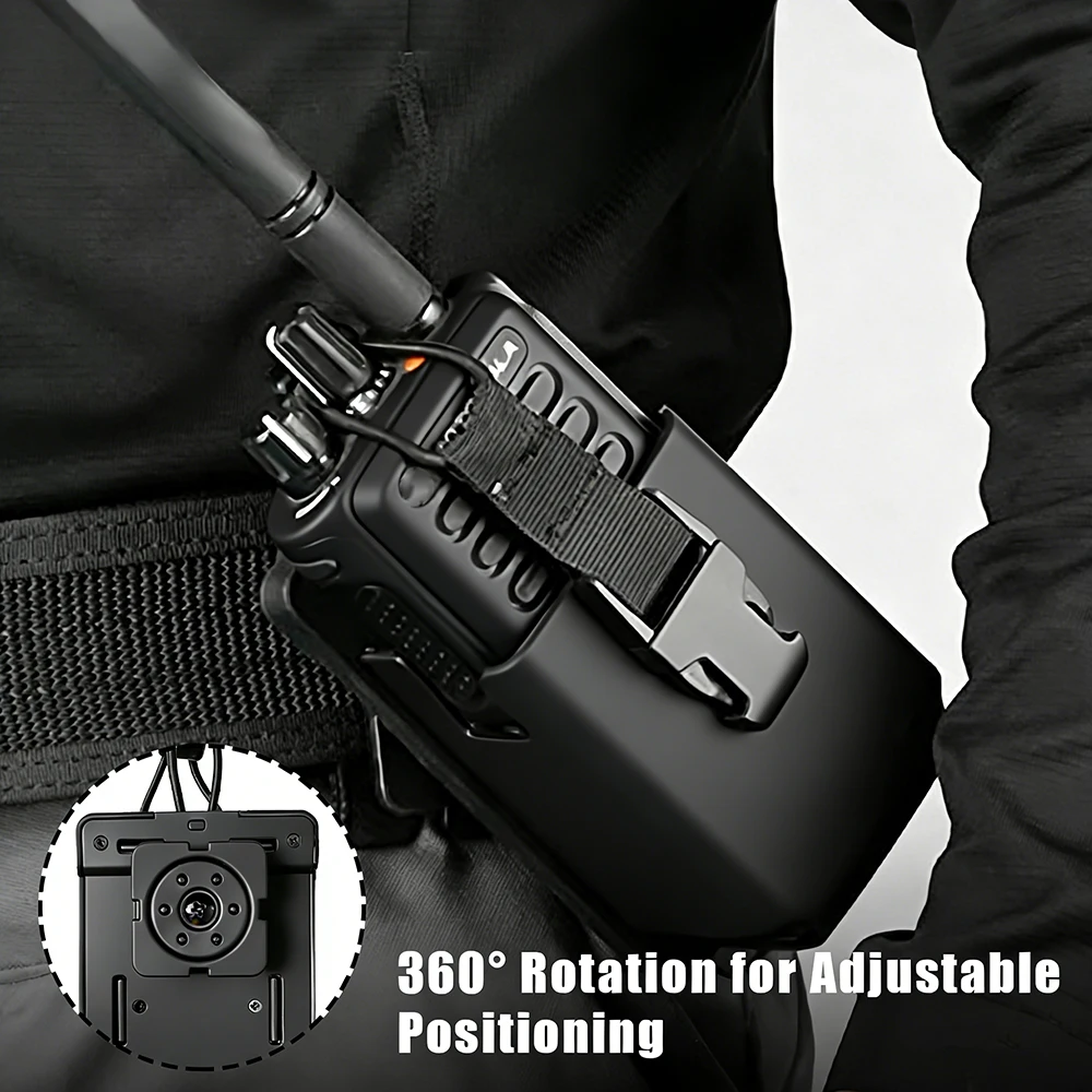 Funda para walkie-talkie TPU MOLLE giratoria 360° con clip - imagen 2